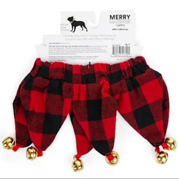 3/$15♥️ NEW Red Buffalo Check Me Out Pet Jester Neckpiece - Picture 2 of 8